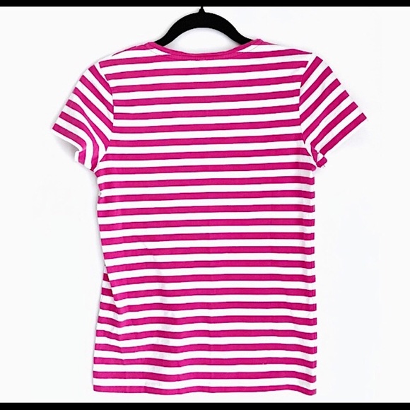 🆕🔥RALPH LAUREN SPORT SUPER CUTE STRIPED V-NECK PINK&WHITE STRIPED VERY SOFT!! - Picture 3 of 7